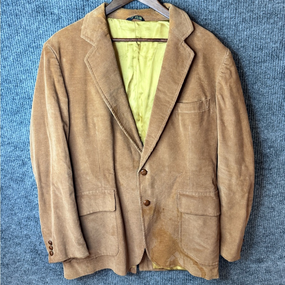 Vintage Garrison Park Corduroy Blazer Size 46L Tan Western Style Retro Jacket